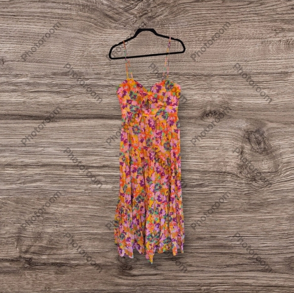 Zimmermann Violet Cut Out Tiered Cotton Midi Dress - Picture 4 of 6